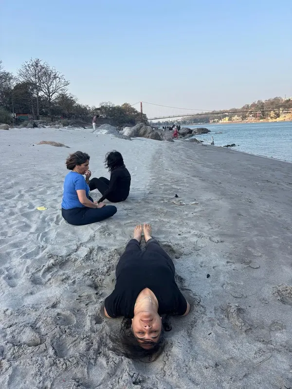 Matsyasana Backbend Extension on Ganga Shore